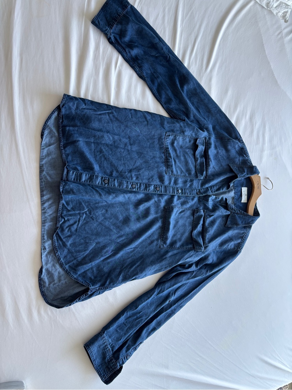 Babaton (Aritzia) Chambray Button Down Shirt - Size XL - Picture 4 of 7